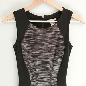 H&M Black and Grey Bodycon Midi Dress